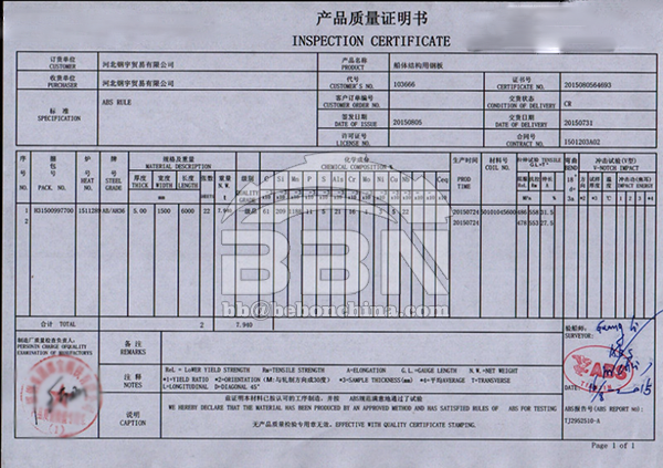 ABS AH36 ship building steel plate